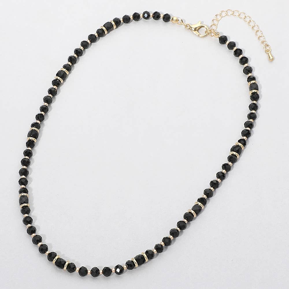 Faceted Beaded Choker Necklace