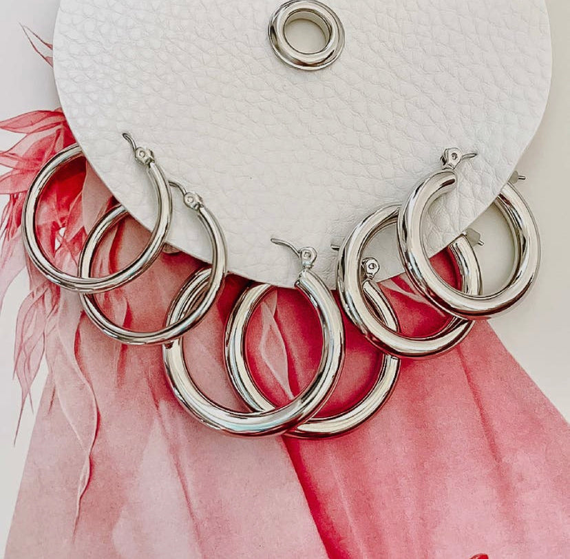 Silver Hoop Trio