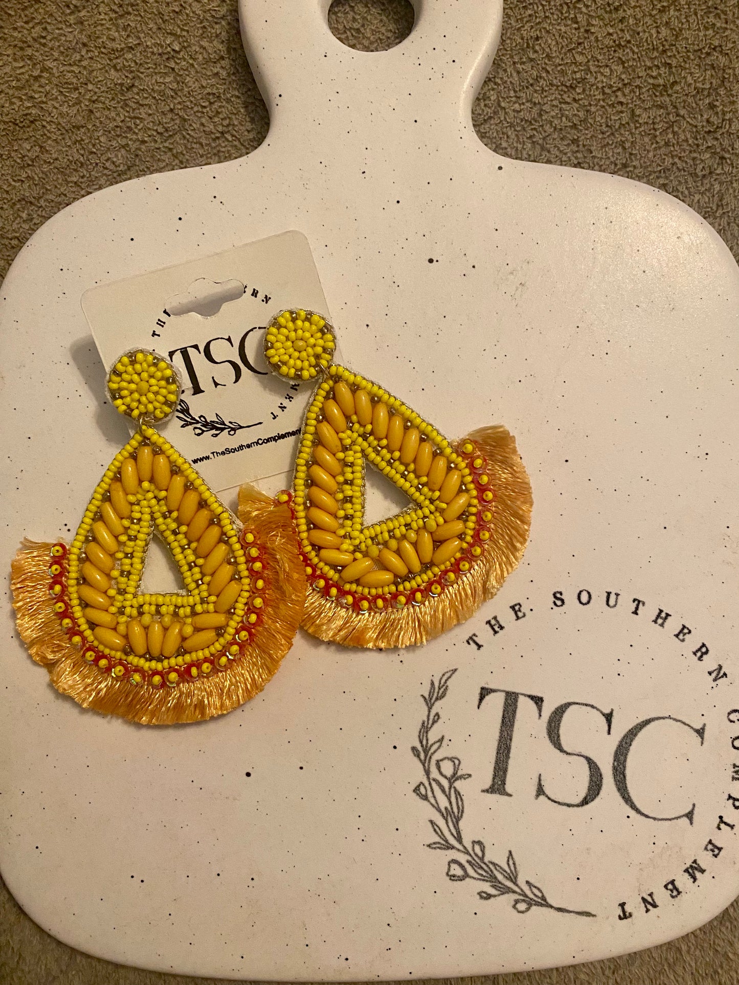 Seed Bead Dangle with Fringe