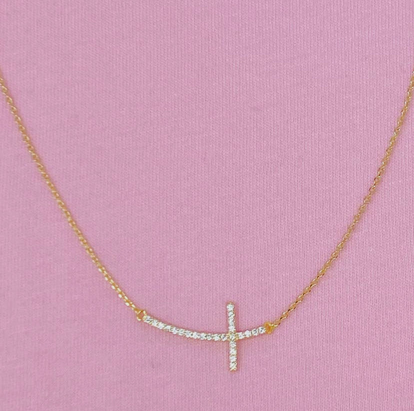 Shiny Side Cross Necklace
