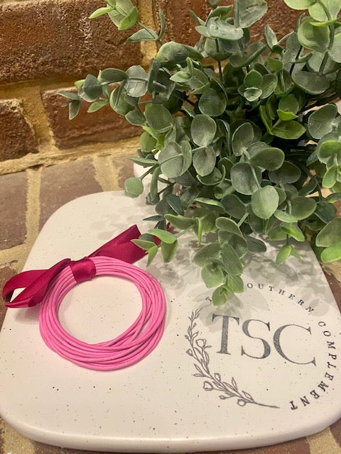 Guitar String Bracelet Stack - Pink