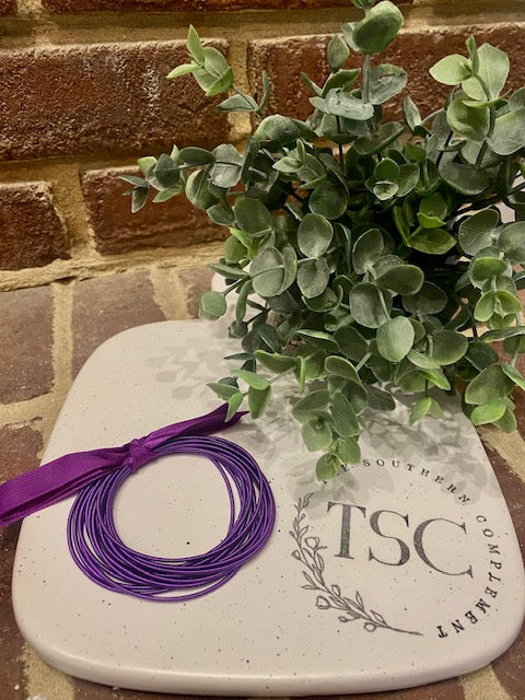 Guitar String Bracelet Stack - Purple