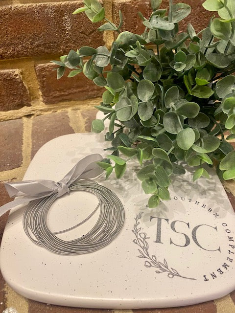 Guitar String Bracelet Stack - Silver