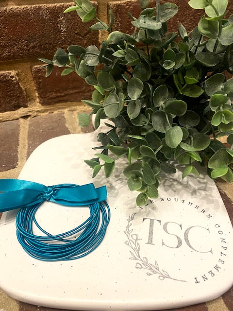 Guitar String Bracelet Stack - Turquoise