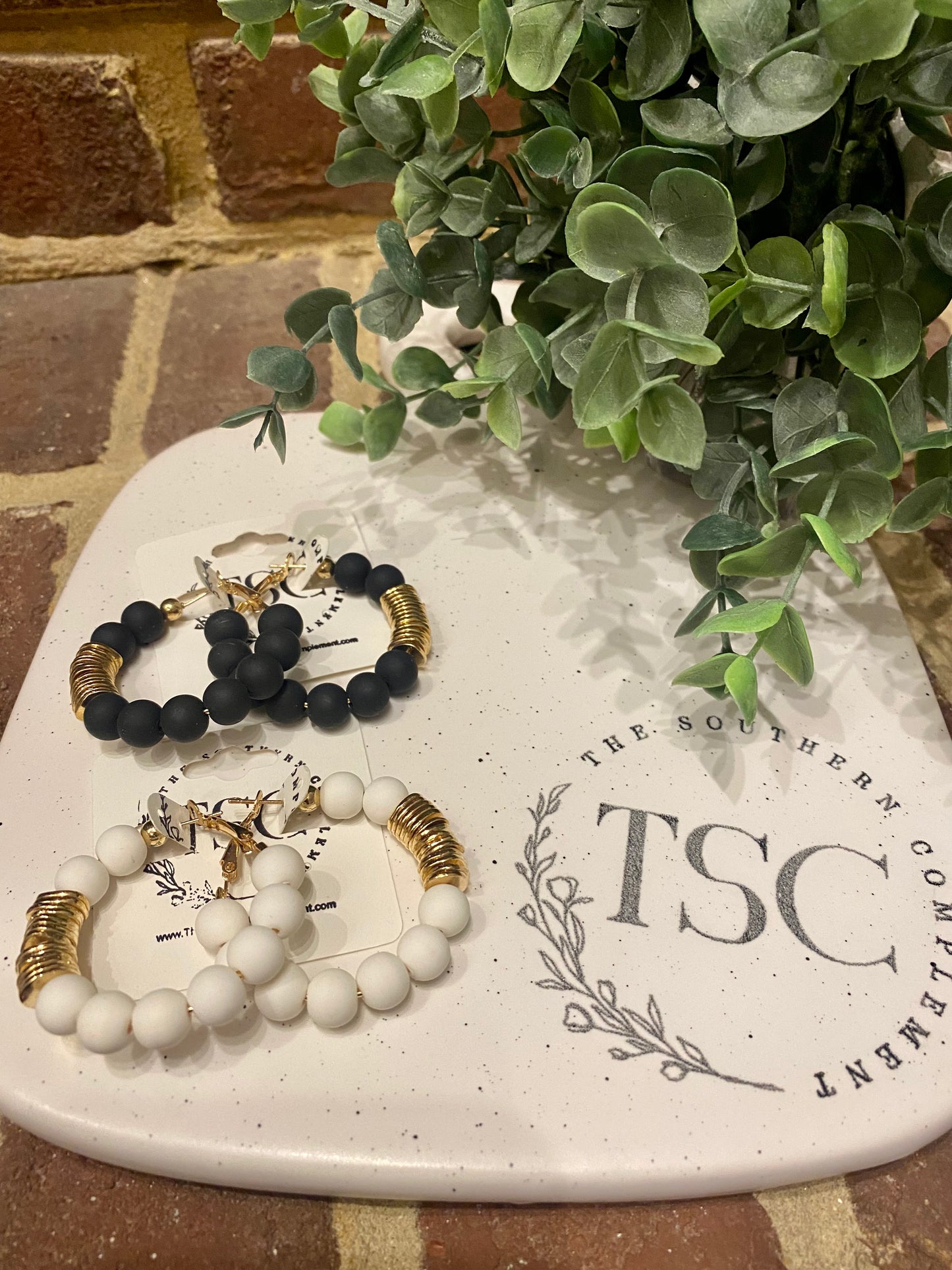 Silicone Bead with Disc Earrings