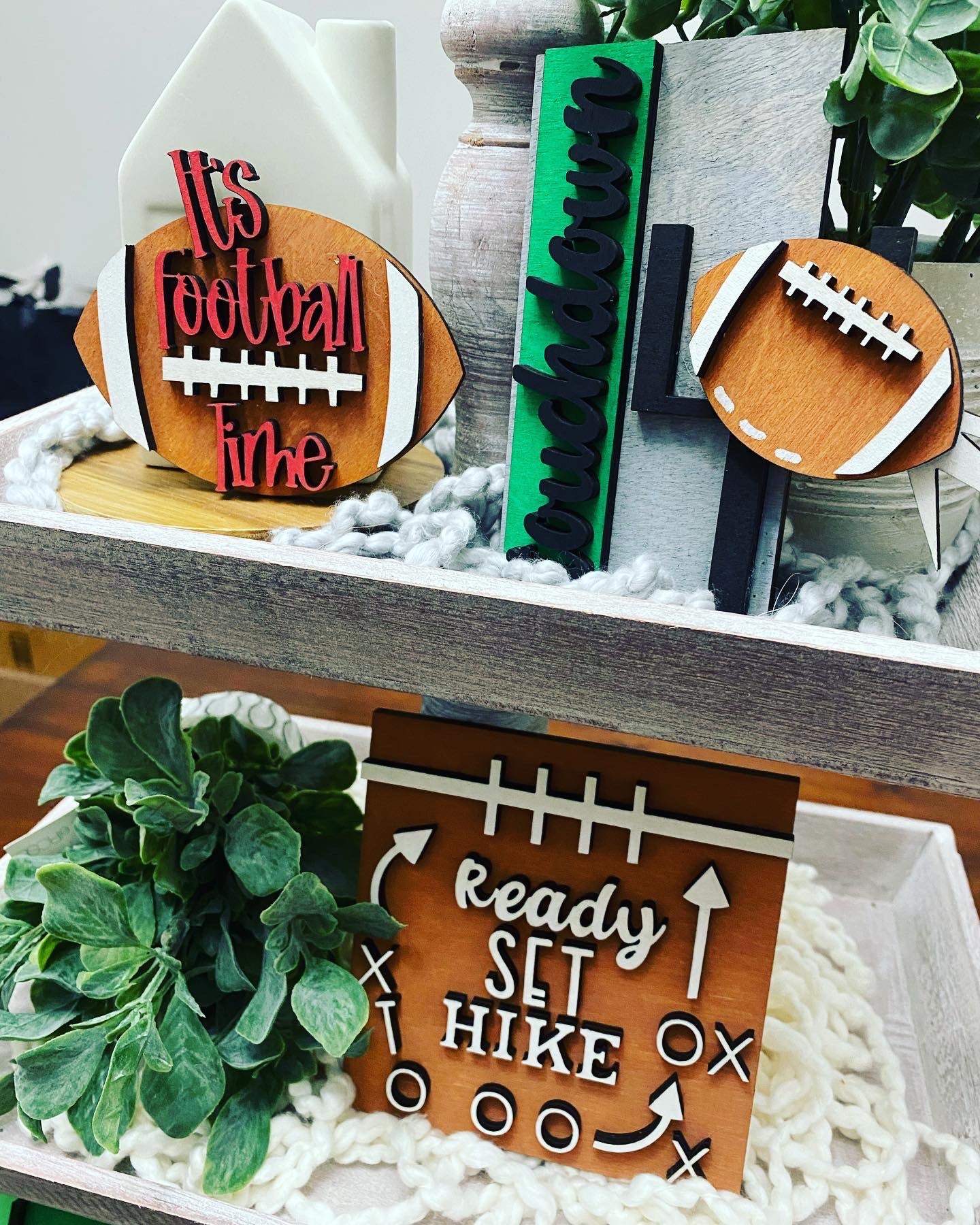 DIY Football Tiered Tray Set