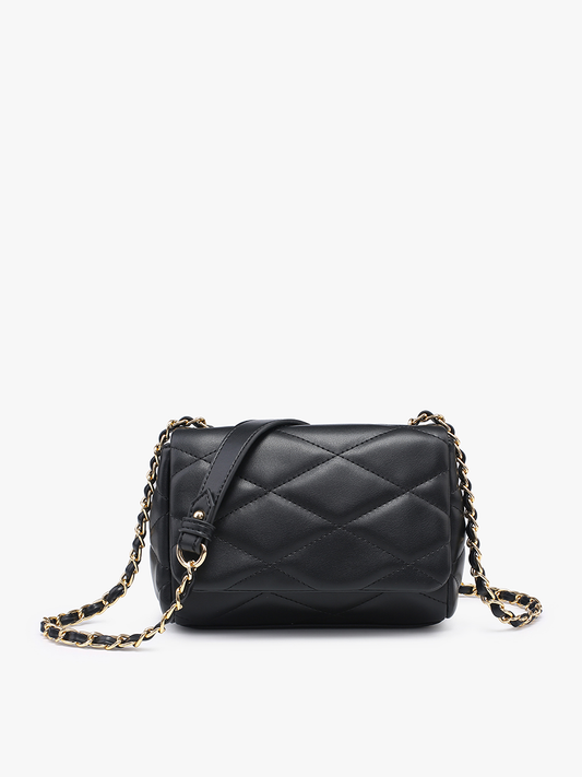 JN2380 Prague Quilted Crossbody w/ Chain Strap