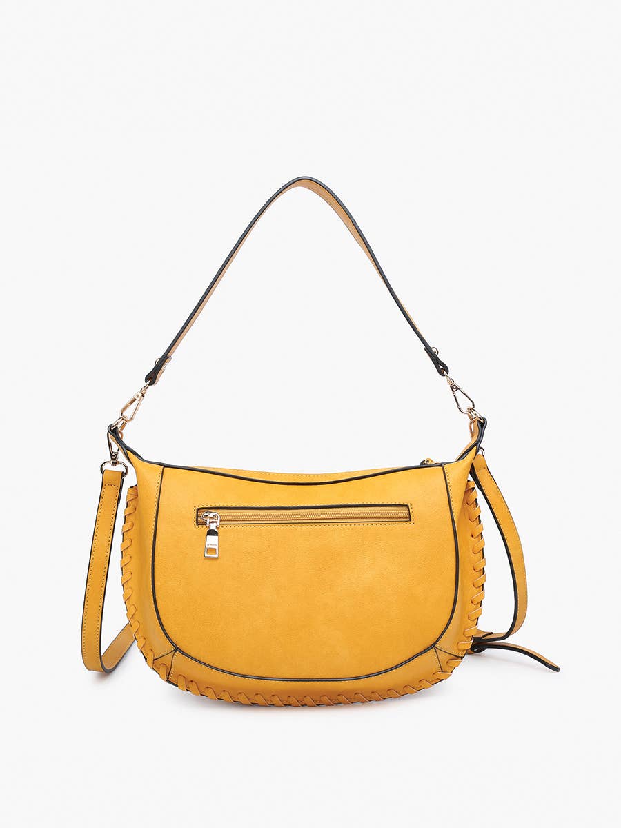 M2508 Sierra Structured Shoulder Bag w/ Whipstitch Detail