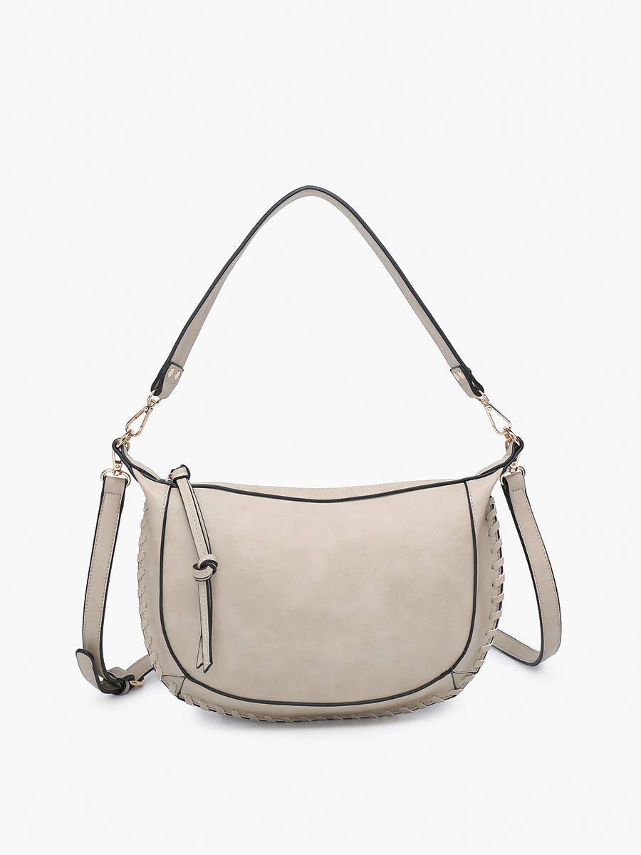 M2508 Sierra Structured Shoulder Bag w/ Whipstitch Detail