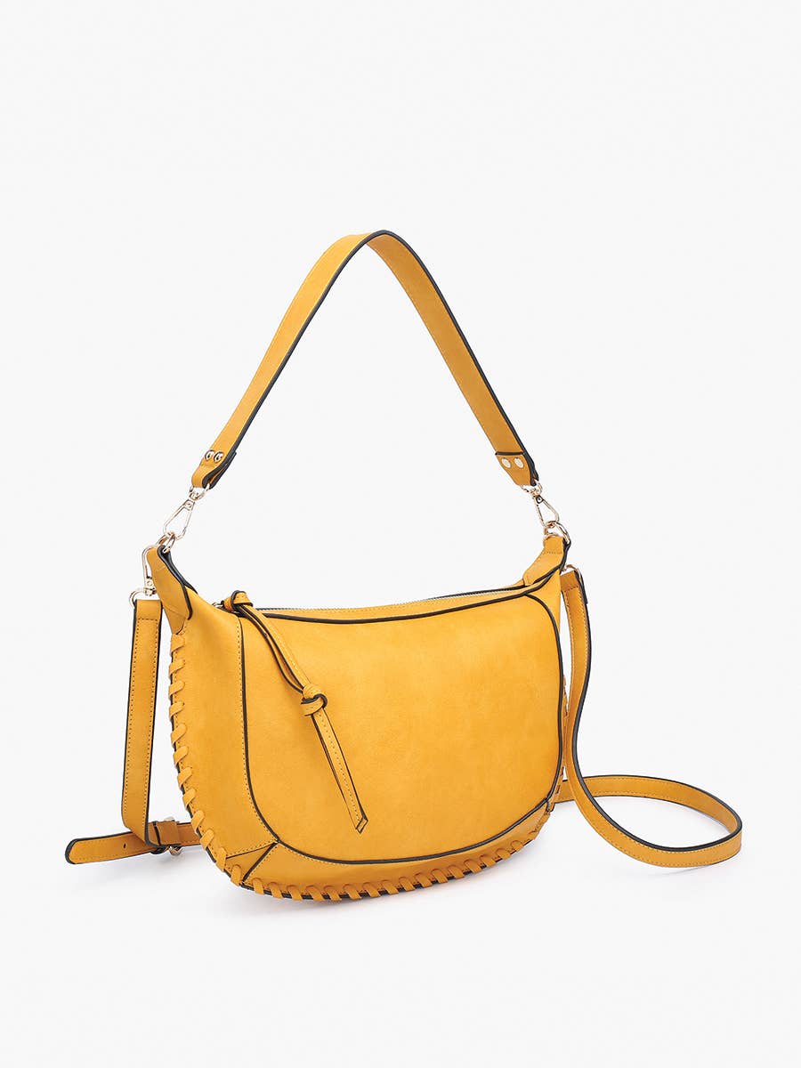 M2508 Sierra Structured Shoulder Bag w/ Whipstitch Detail