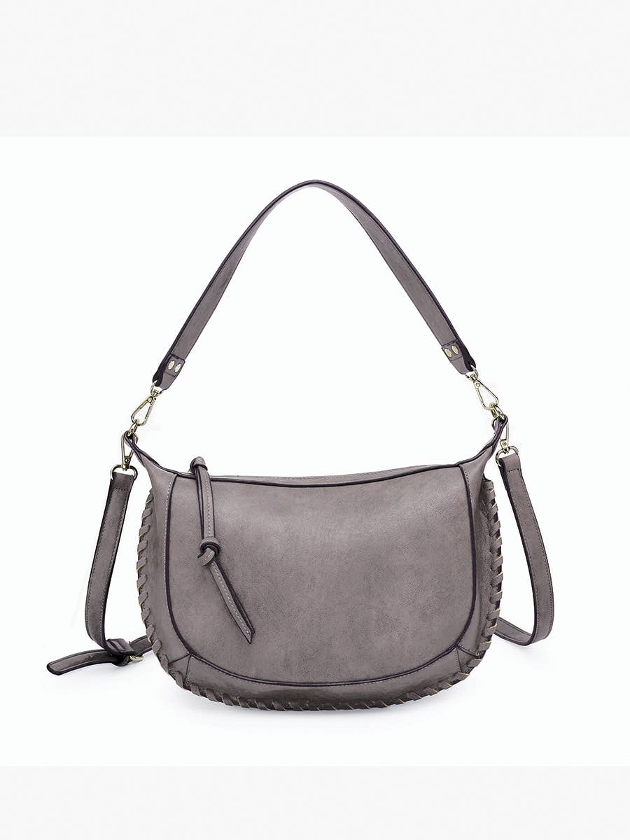 M2508 Sierra Structured Shoulder Bag w/ Whipstitch Detail