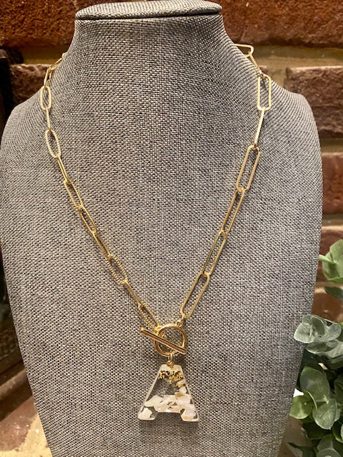 Acetate Initial Chain Necklace