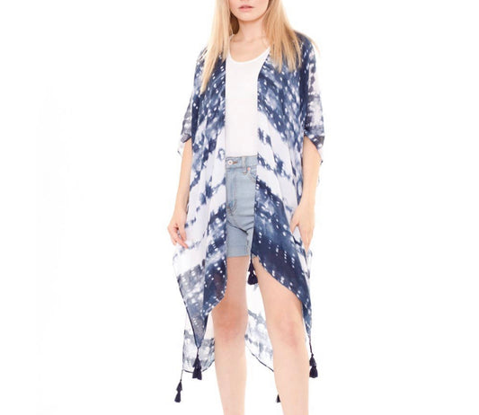 Tie Dye Tassel Kimono